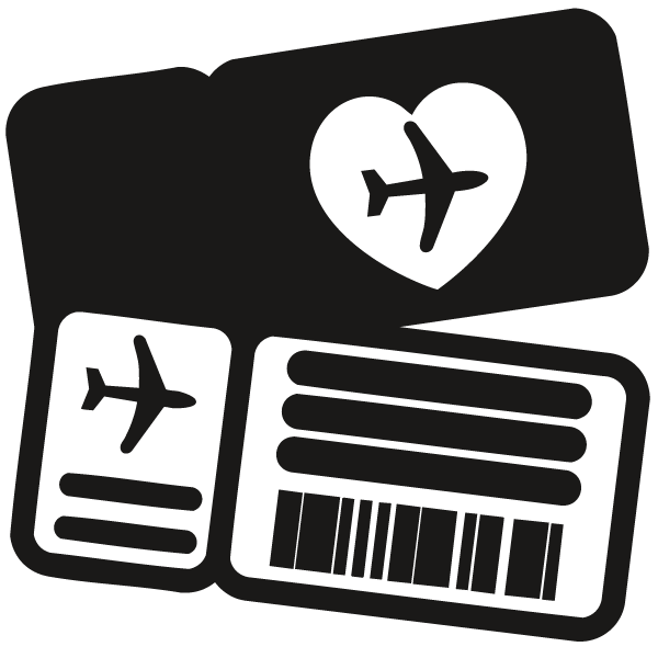 飛行機のチケットの可愛らしいイラスト