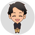 代表がにこやかに笑っているイラスト
